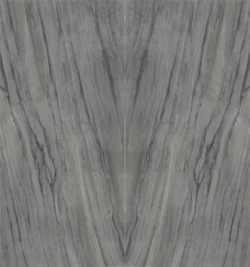 Maestro Platinum Grey Polished Marble Look Porcelain Slab 60x126 12mm Bookmatch A, several pieces laid together