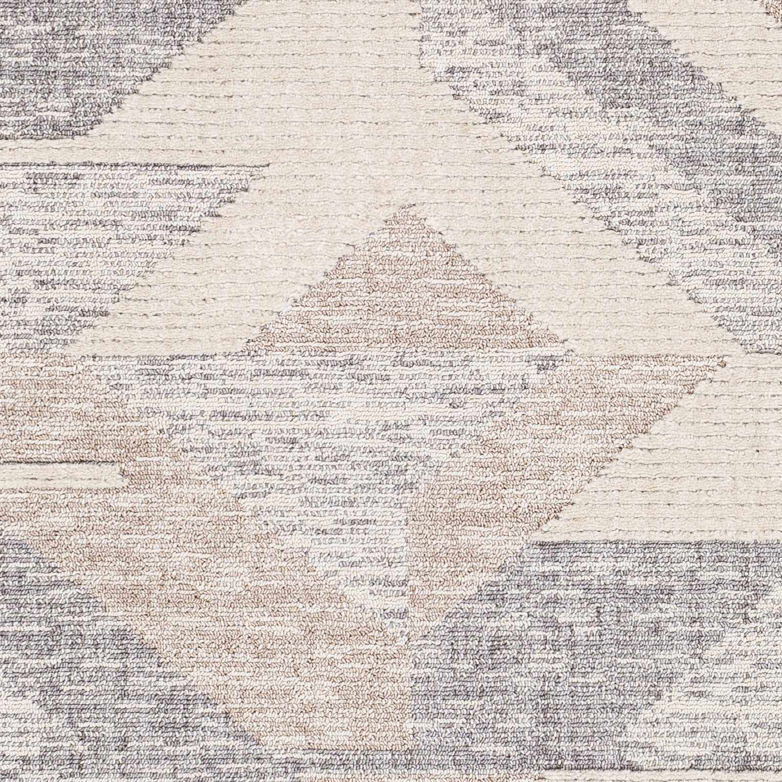 Magazine Geometric High/Low Pile Rug with Tassels - Clearance by Boutique Rugs