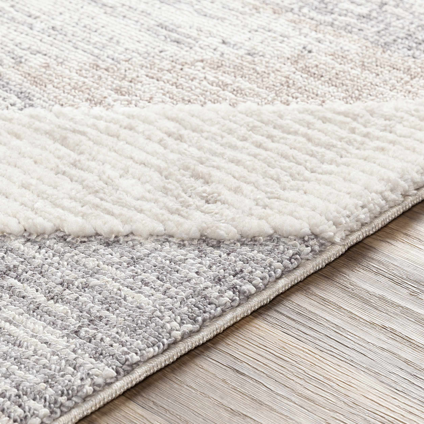 Magazine Geometric High/Low Pile Rug with Tassels - Clearance by Boutique Rugs