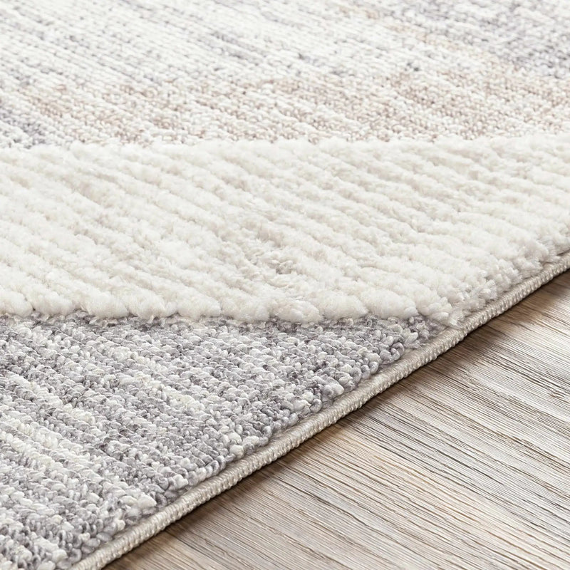 Magazine Geometric High/Low Pile Rug with Tassels - Clearance by Boutique Rugs