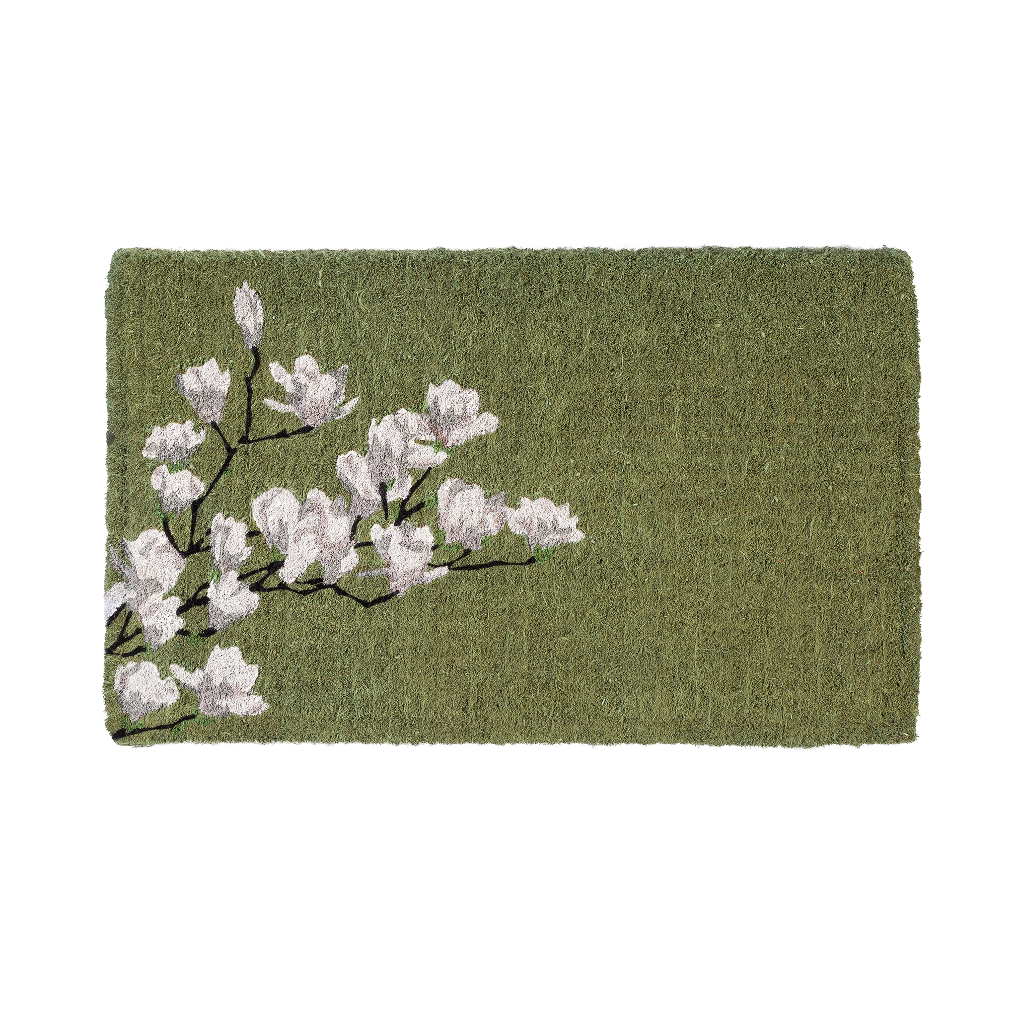 Magnolia Branch - Green Coir Doormat by Fab Habitat