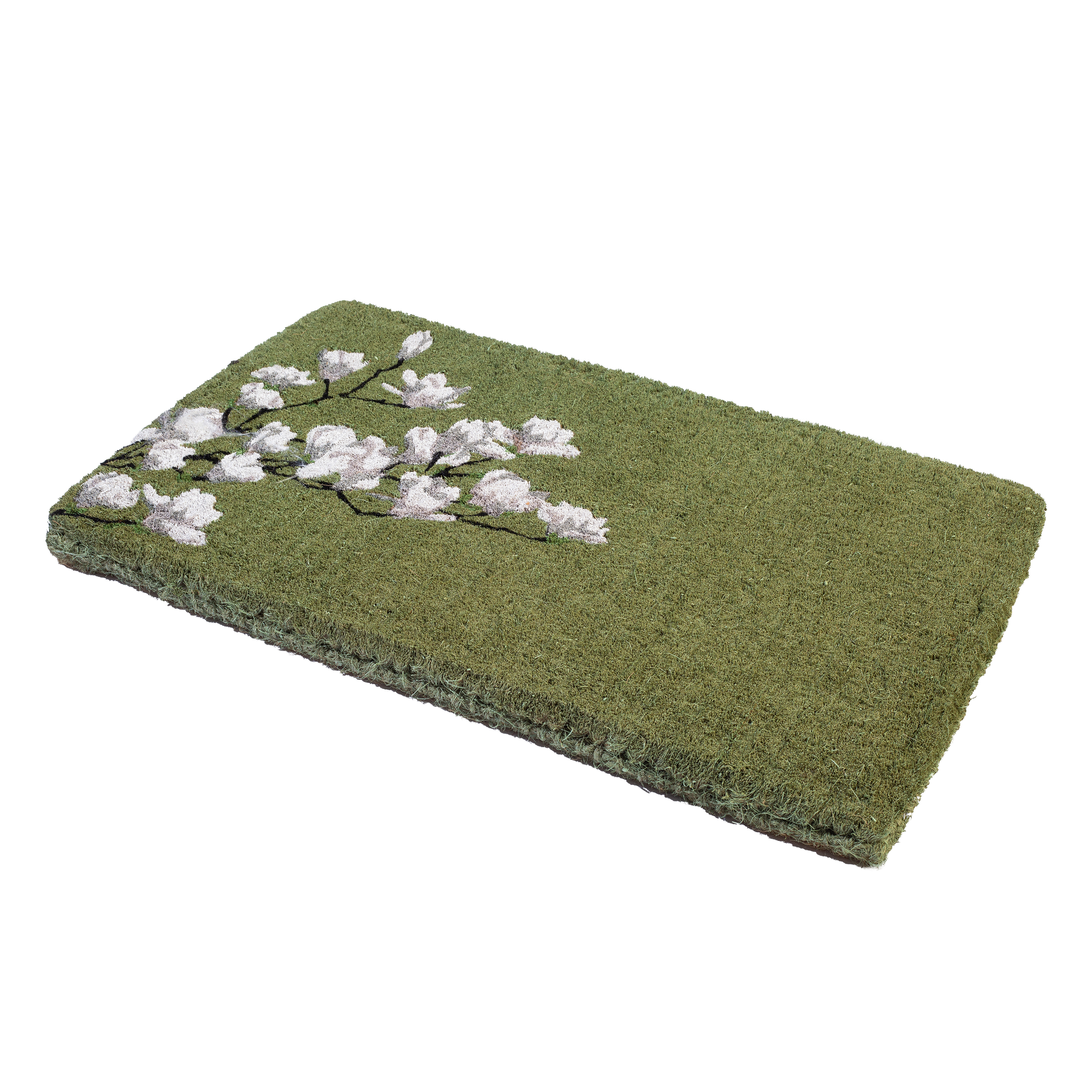 Magnolia Branch - Green Coir Doormat by Fab Habitat