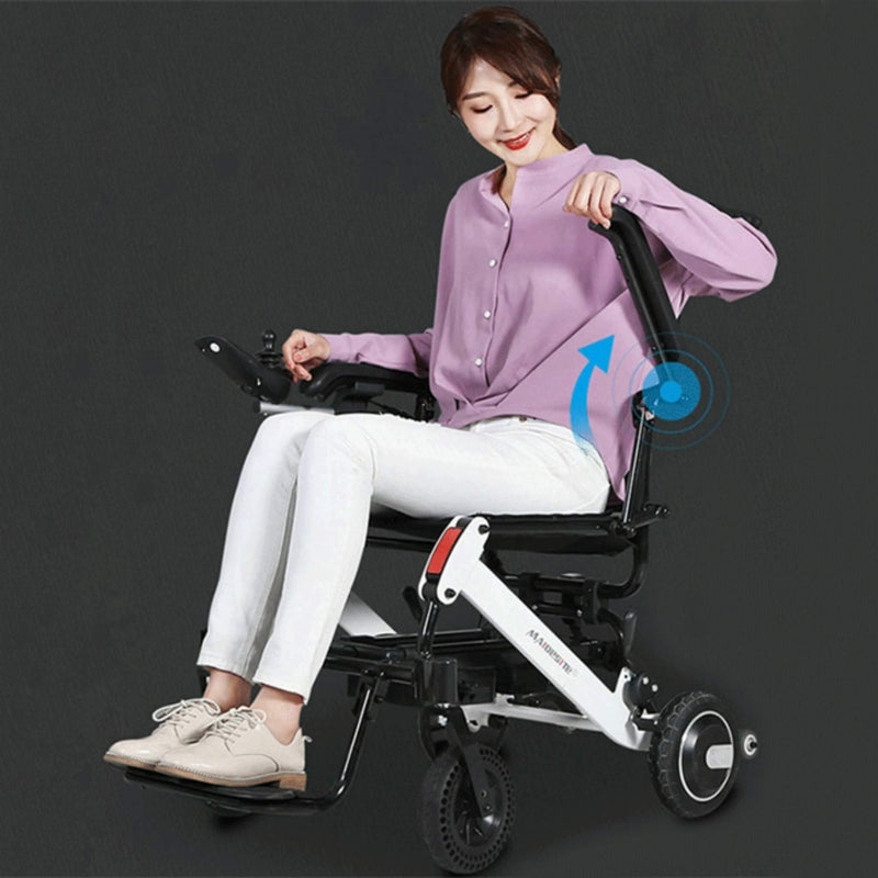 Maidesite 17.5-Inch 500W Wide Seat Lightweight Electric Folding Wheelchair (SAK33689) by SAKSBY WHOLESALE