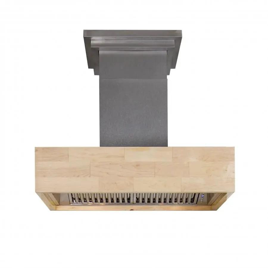 ZLINE 30" Wooden Wall Mount Range Hood, Butcher Block, 681M-30 by Farmhouse Kitchen and Bath