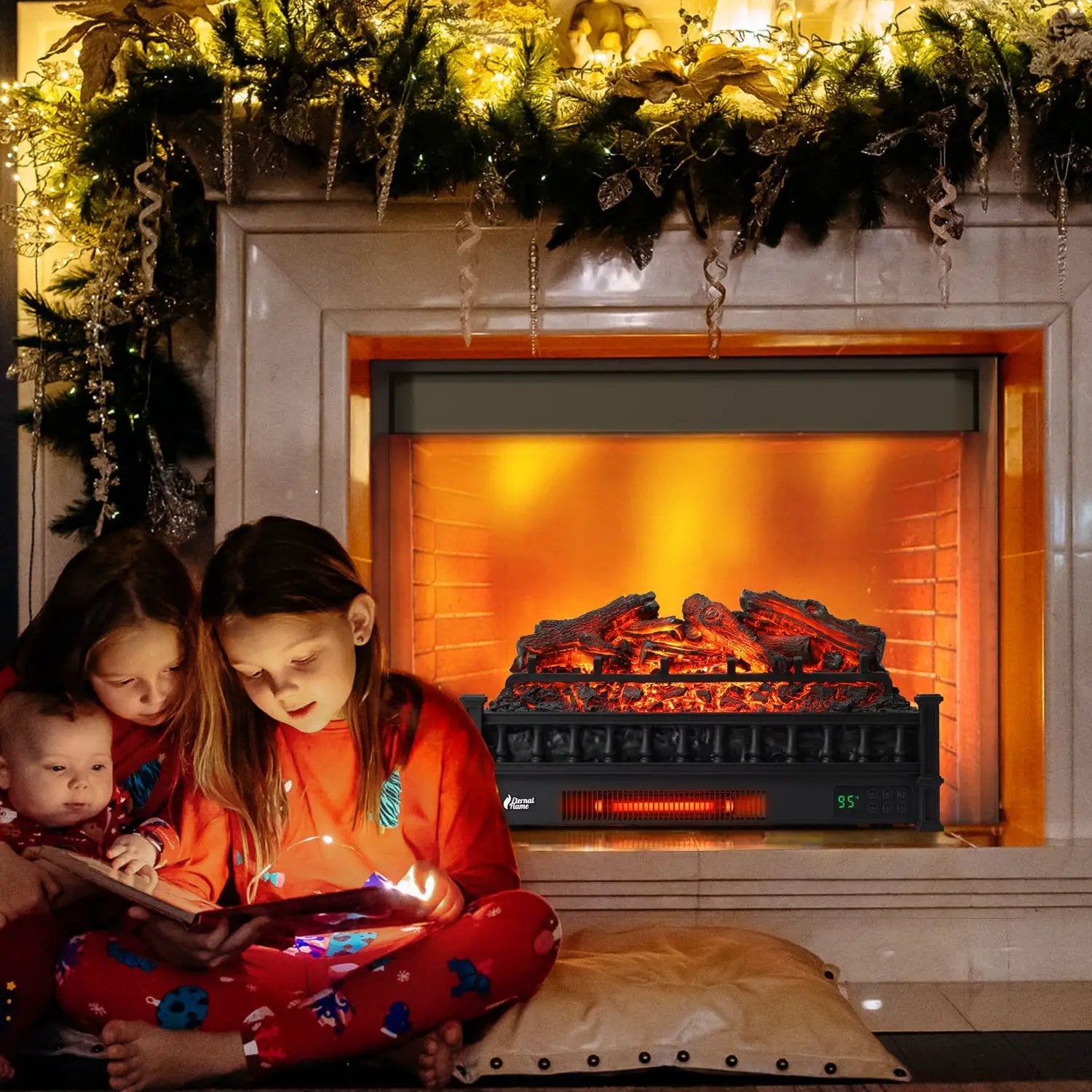 Eternal Flame EF26-LG Electric Fireplace Logs by TURBRO
