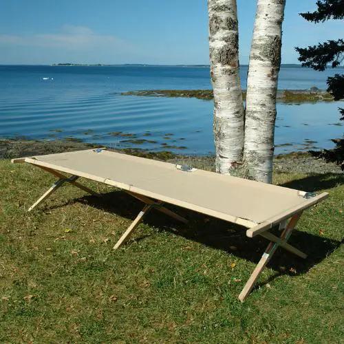 Maine Heritage Cot – Heavy-Duty Wooden Camping Cot with 375 lb Capacity by Outdoor-USA®