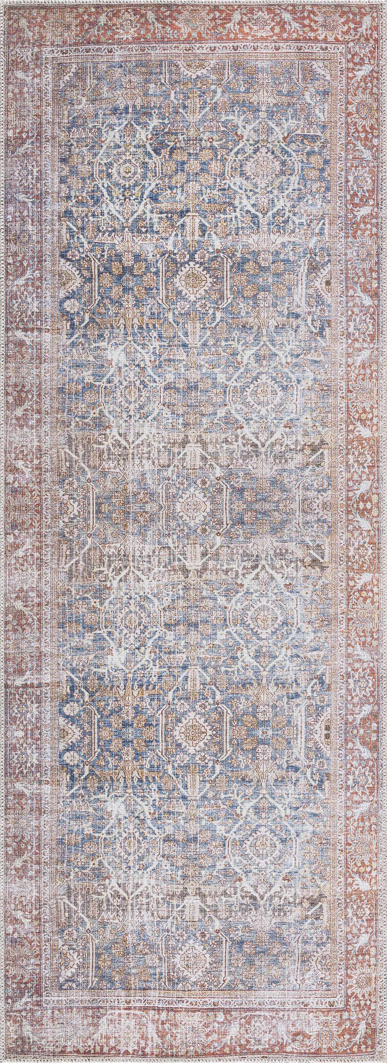 Rust Mair Traditional Washable Area Rug - Clearance by Boutique Rugs