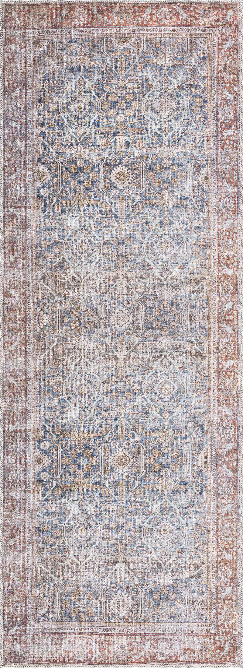 Rust Mair Traditional Washable Area Rug - Clearance by Boutique Rugs