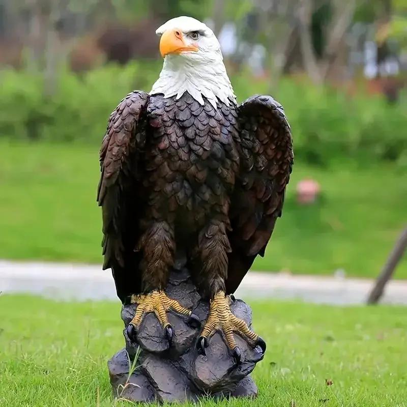 Majestic 24 Inch Bald Eagle Garden Statue for Porch and Outdoor Decor by House Of Avana