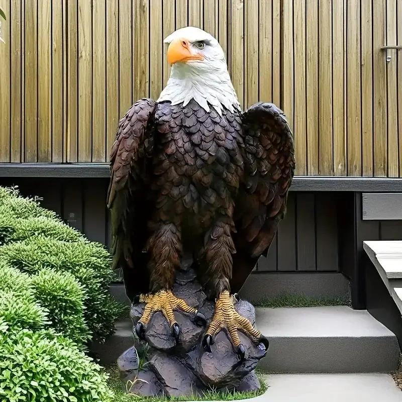 Majestic 24 Inch Bald Eagle Garden Statue for Porch and Outdoor Decor by House Of Avana