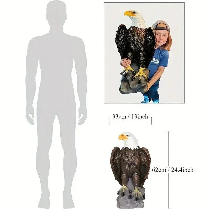 Majestic 24 Inch Bald Eagle Garden Statue for Porch and Outdoor Decor by House Of Avana
