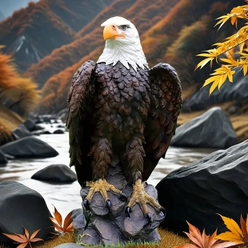 Majestic 24 Inch Bald Eagle Garden Statue for Porch and Outdoor Decor by House Of Avana