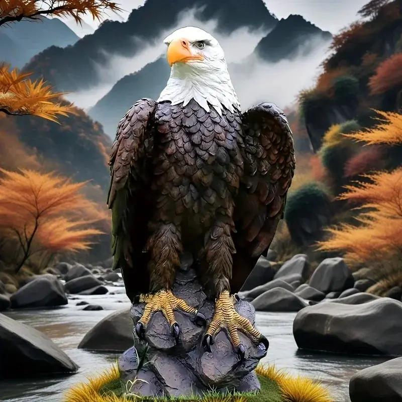 Majestic 24 Inch Bald Eagle Garden Statue for Porch and Outdoor Decor by House Of Avana