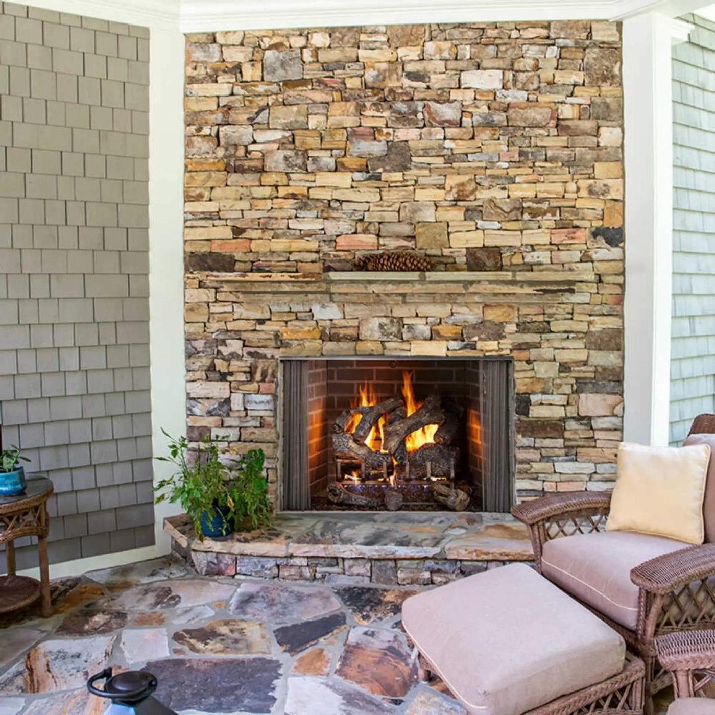 Majestic Cottagewood 42-Inch Gray Refractory Outdoor Wood-Burning Fireplace [ODCTGWD-42/H] (SAK13958) by SAKSBY WHOLESALE