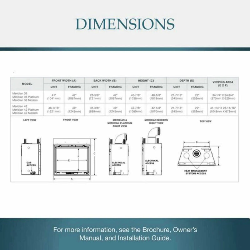 Majestic Meridian 42-Inch Platinum Natural Gas Fireplace [MER42PN] (SAK51823) by SAKSBY WHOLESALE