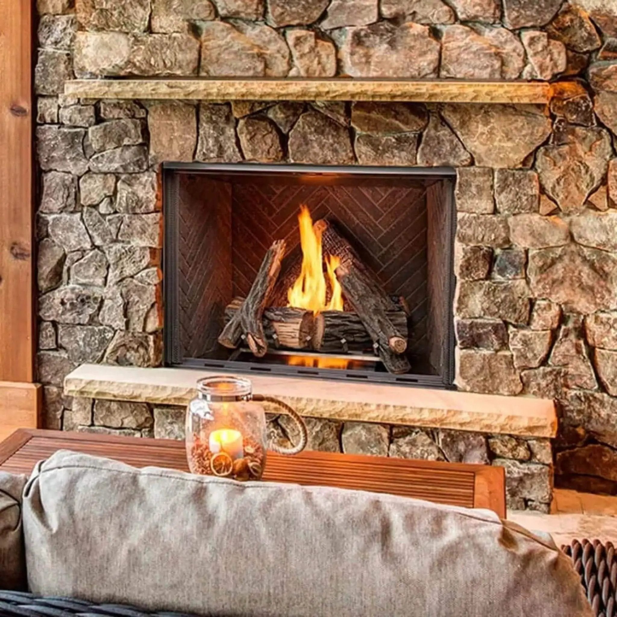 Majestic Courtyard 55K BTU 42-Inch Traditional Outdoor Gas Fireplace With Stacked Concrete Refractory [ODCOUG-42TS] (SAK75312) by SAKSBY WHOLESALE