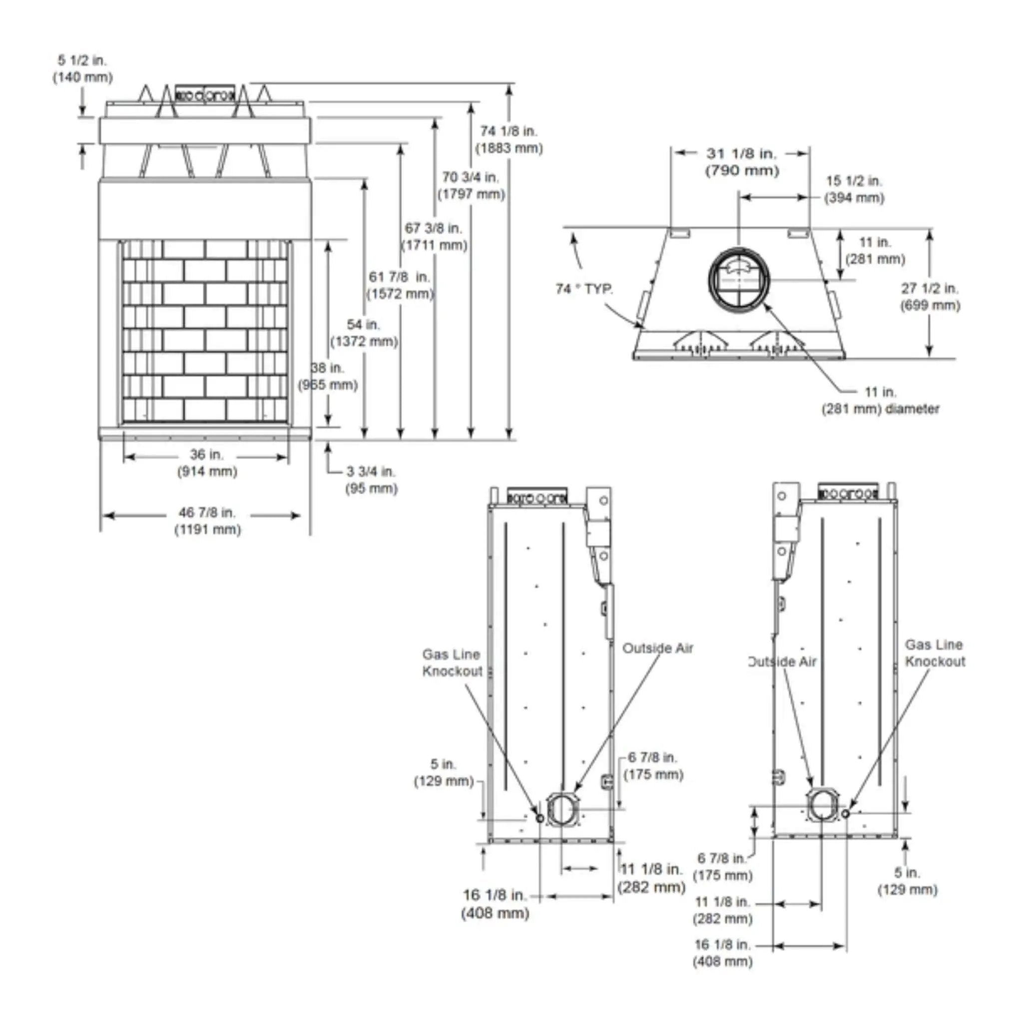 Majestic Ashland 36-Inch Open Wood Burning Fireplace [ASH36] (SAK81529) by SAKSBY WHOLESALE