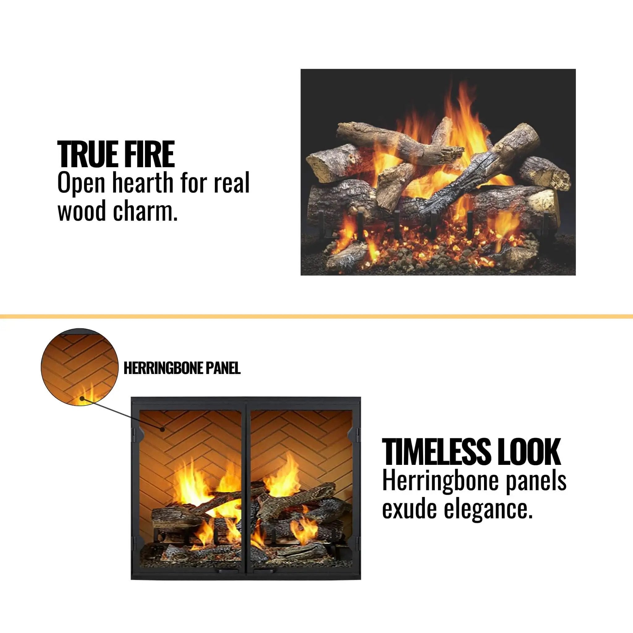 Majestic Biltmore 50-Inch Herringbone Pattern Open Wood-Burning Fireplace [SB100HB] (SAK62529) by SAKSBY WHOLESALE
