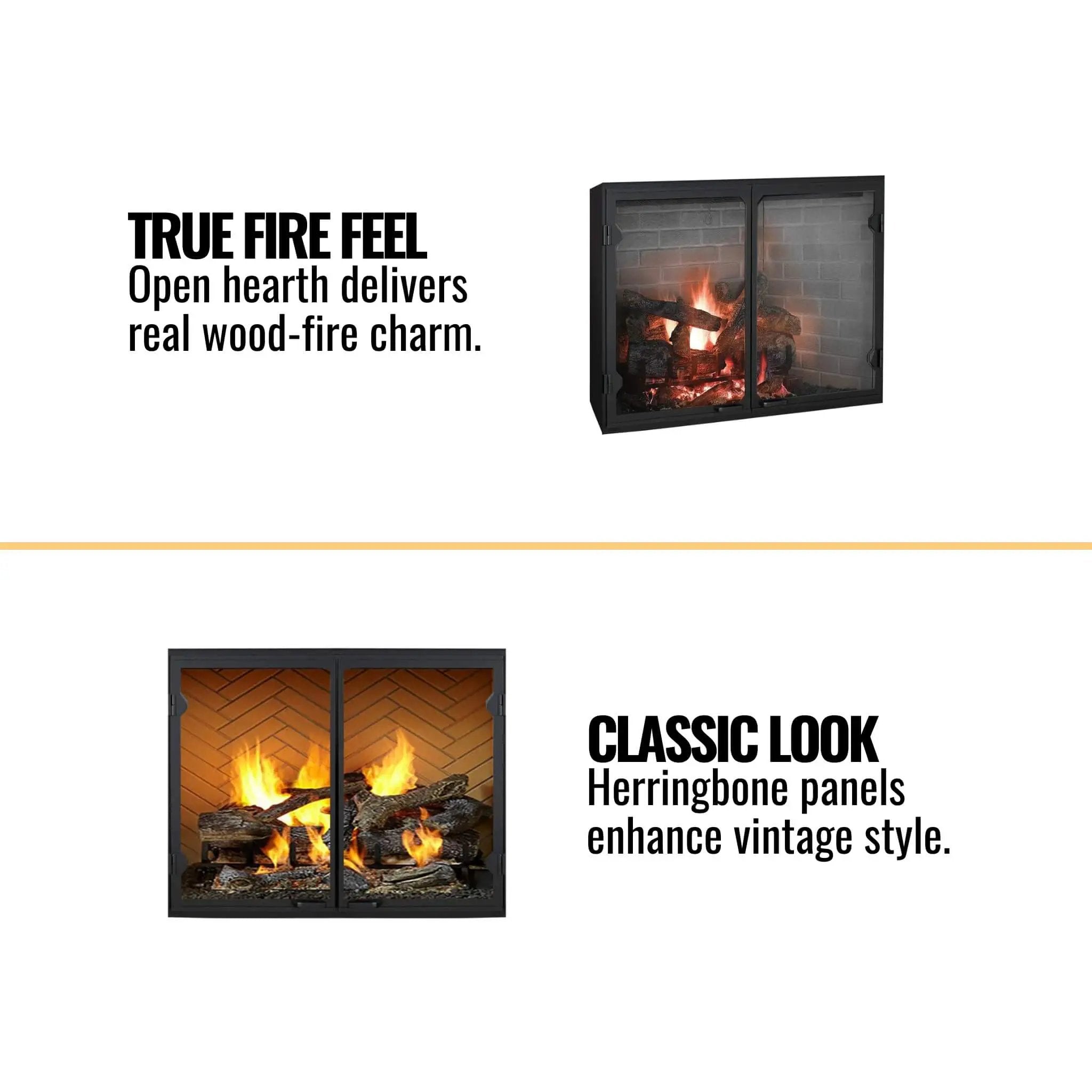 Majestic Biltmore 36-Inch Herringbone Pattern Open Wood-Burning Fireplace [SB60HB] (SAK62147) by SAKSBY WHOLESALE