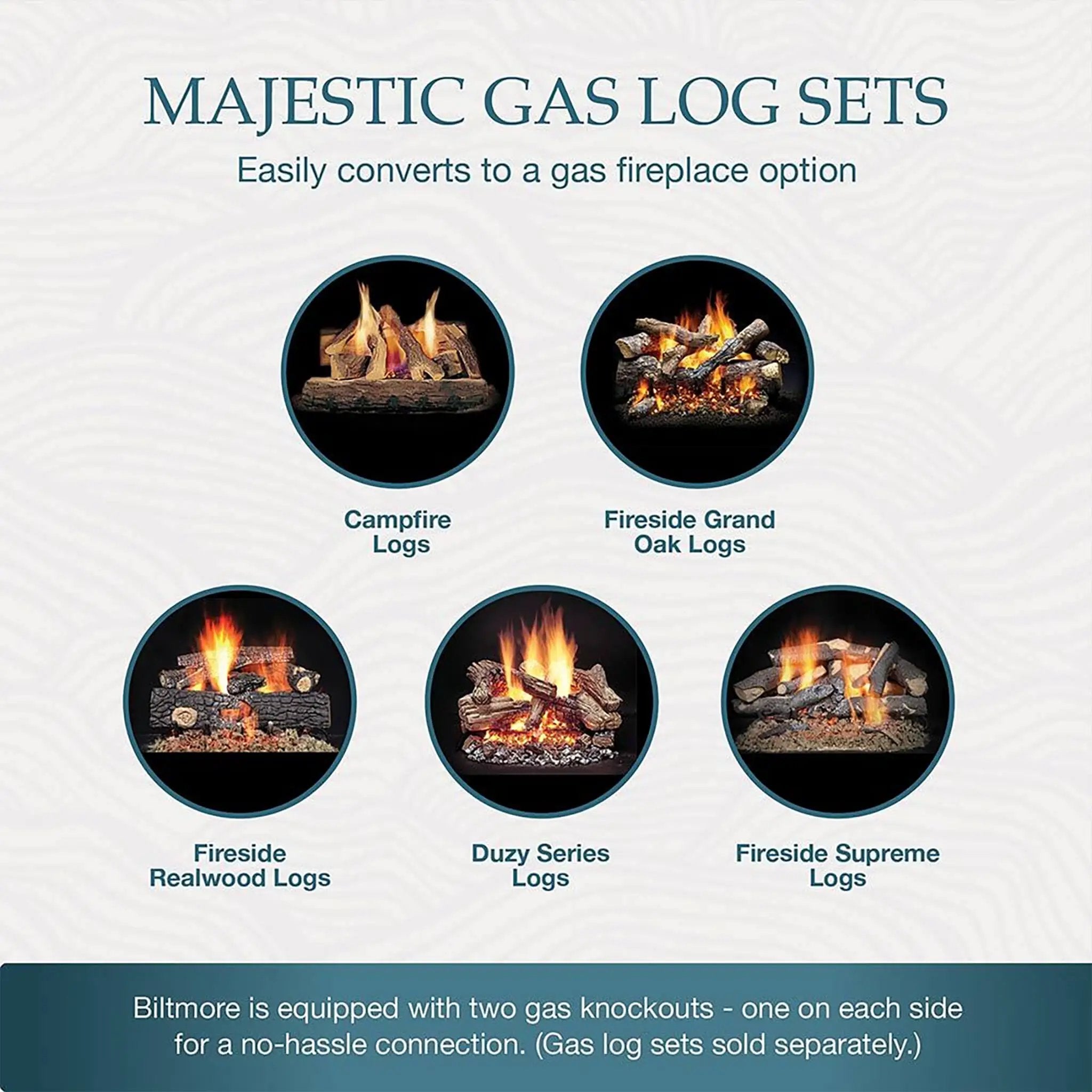 Majestic Biltmore 50-Inch Herringbone Pattern Open Wood-Burning Fireplace [SB100HB] (SAK62529) by SAKSBY WHOLESALE