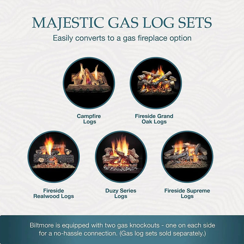 Majestic Biltmore 50-Inch Herringbone Pattern Open Wood-Burning Fireplace [SB100HB] (SAK62529) by SAKSBY WHOLESALE