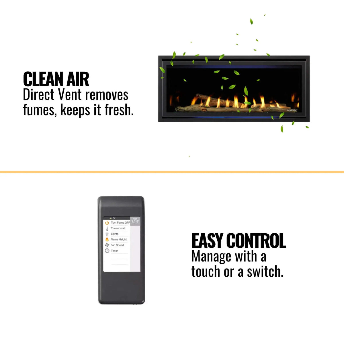 Majestic Jade 42-Inch Direct Vent Fireplace [JADE42IL/IN-B] (SAK15926) by SAKSBY WHOLESALE