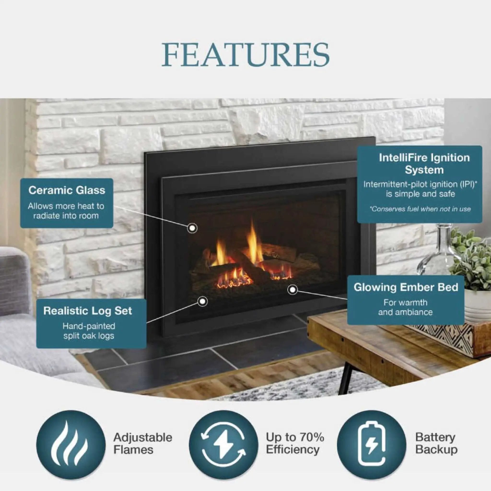 Majestic Jasper 30-Inch Direct Vent Natural Gas Insert [JASPER30IN] (SAK21396) by SAKSBY WHOLESALE