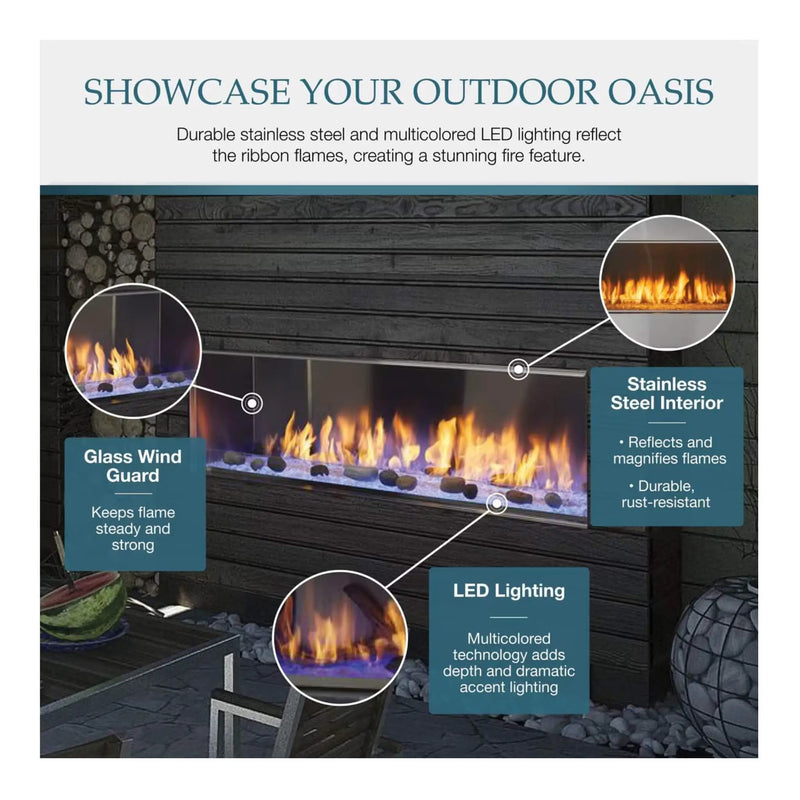 Majestic Lanai 60-Inch Single Sided Linear Outdoor Gas Fireplace [ODLANAIG-60] (SAK94821) by SAKSBY WHOLESALE