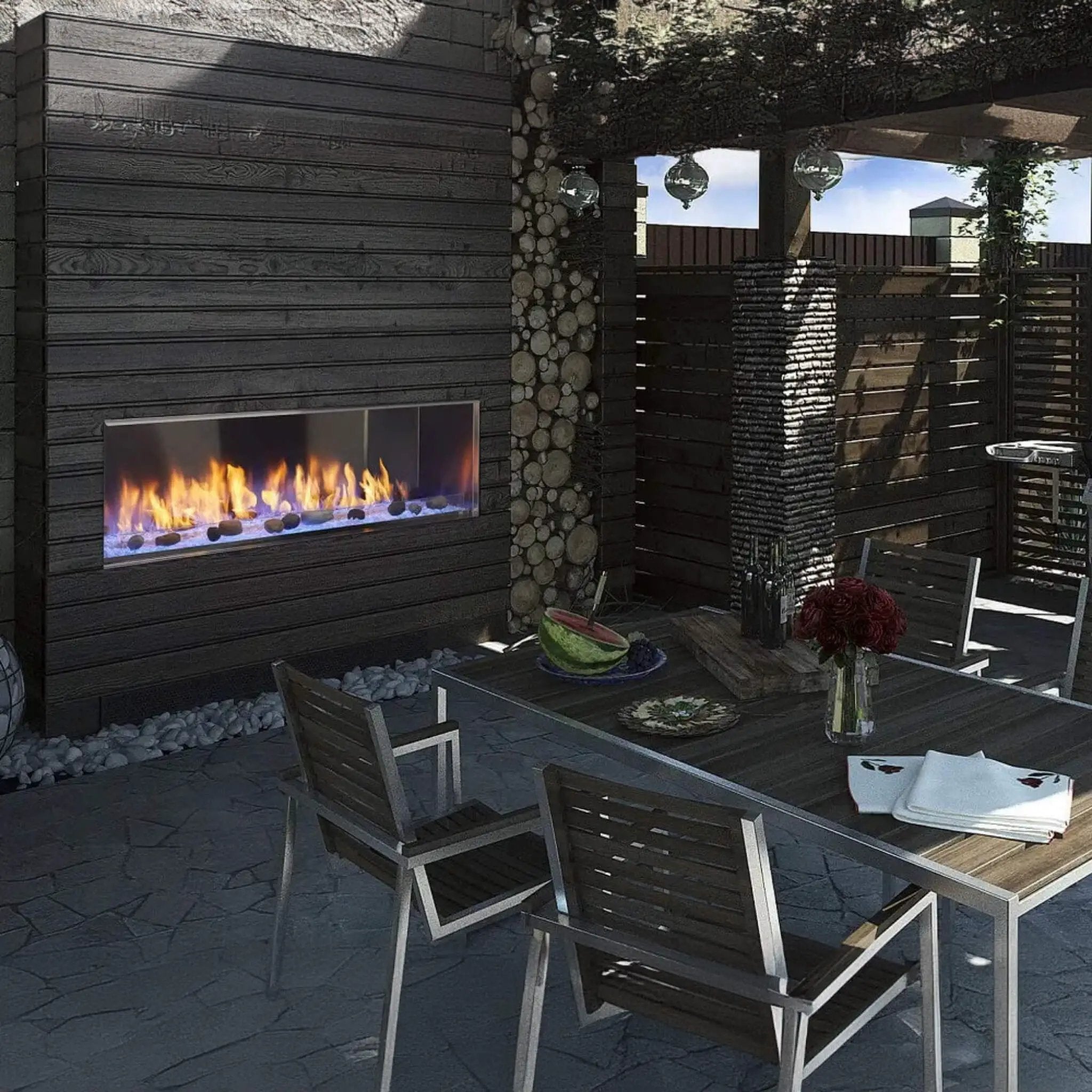 Majestic Lanai 48-Inch Single Sided Linear Outdoor Gas Fireplace [ODLANAIG-48] (SAK95127) by SAKSBY WHOLESALE