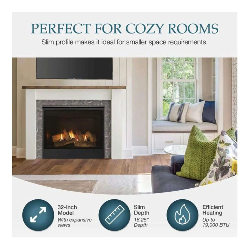 Majestic Mercury 32-Inch Direct Vent Natural Gas Fireplace [MERC32IN] (SAK15031) by SAKSBY WHOLESALE