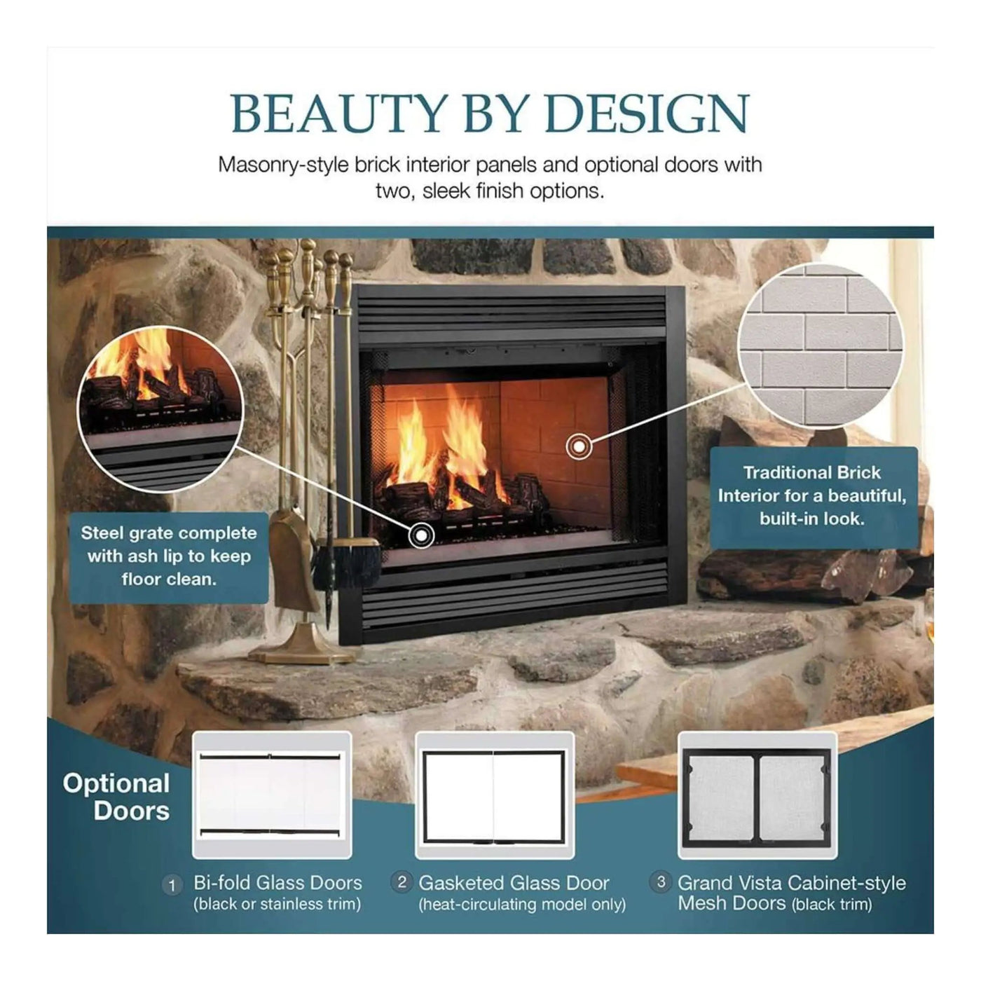 Majestic Sovereign 42-Inch Black Wood Burning Fireplace [SA42R/C] (SAK59347) by SAKSBY WHOLESALE