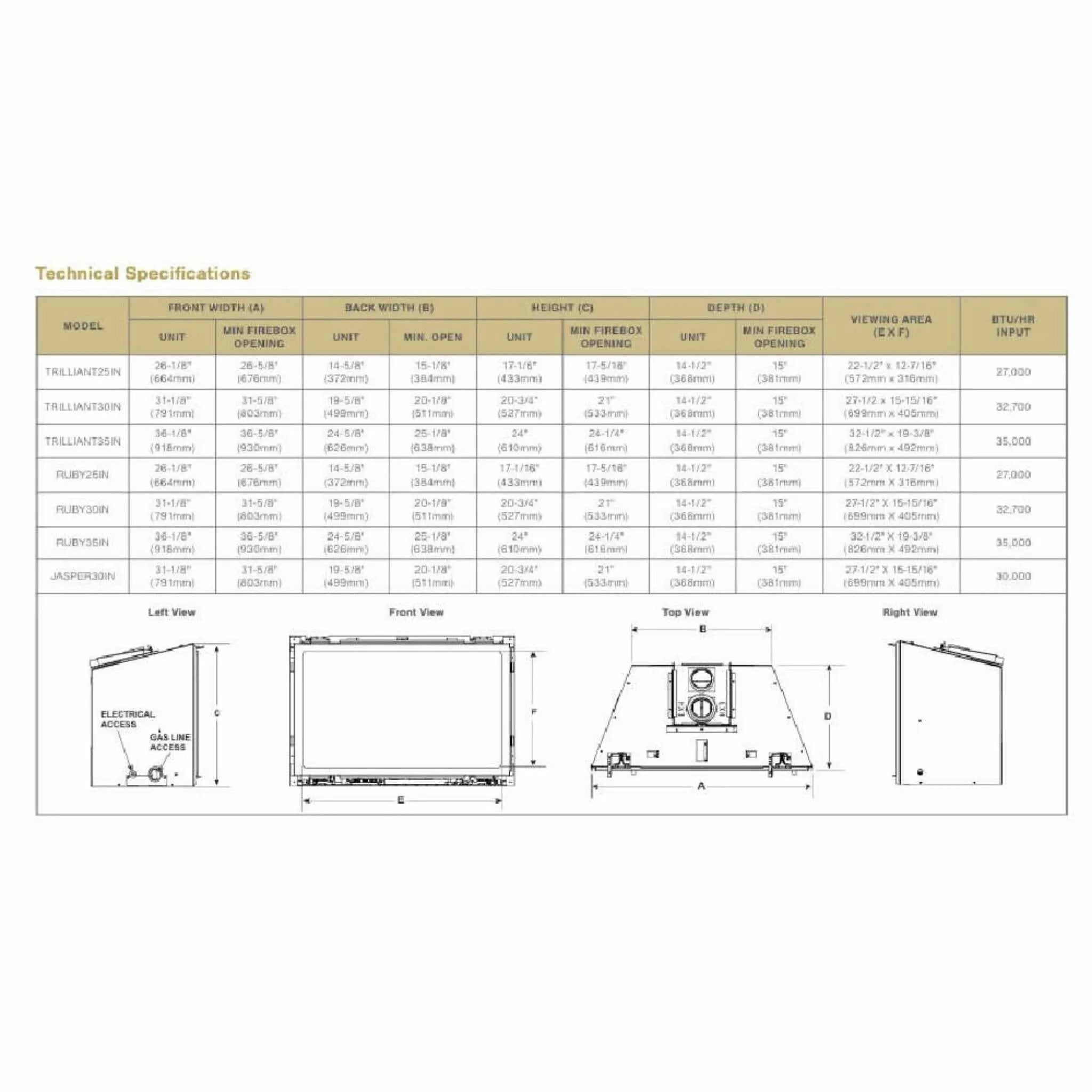 Majestic Trilliant 25-Inch Direct Vent Gas Fireplace Insert [TRILLIANT25IN] (SAK95713) by SAKSBY WHOLESALE