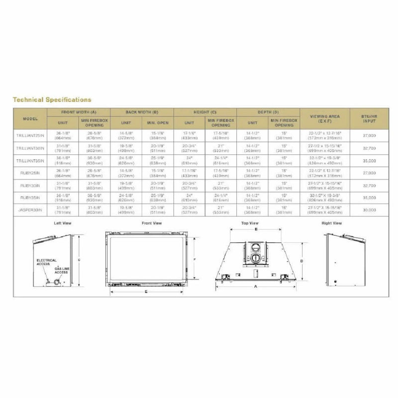 Majestic Trilliant 25-Inch Direct Vent Gas Fireplace Insert [TRILLIANT25IN] (SAK95713) by SAKSBY WHOLESALE