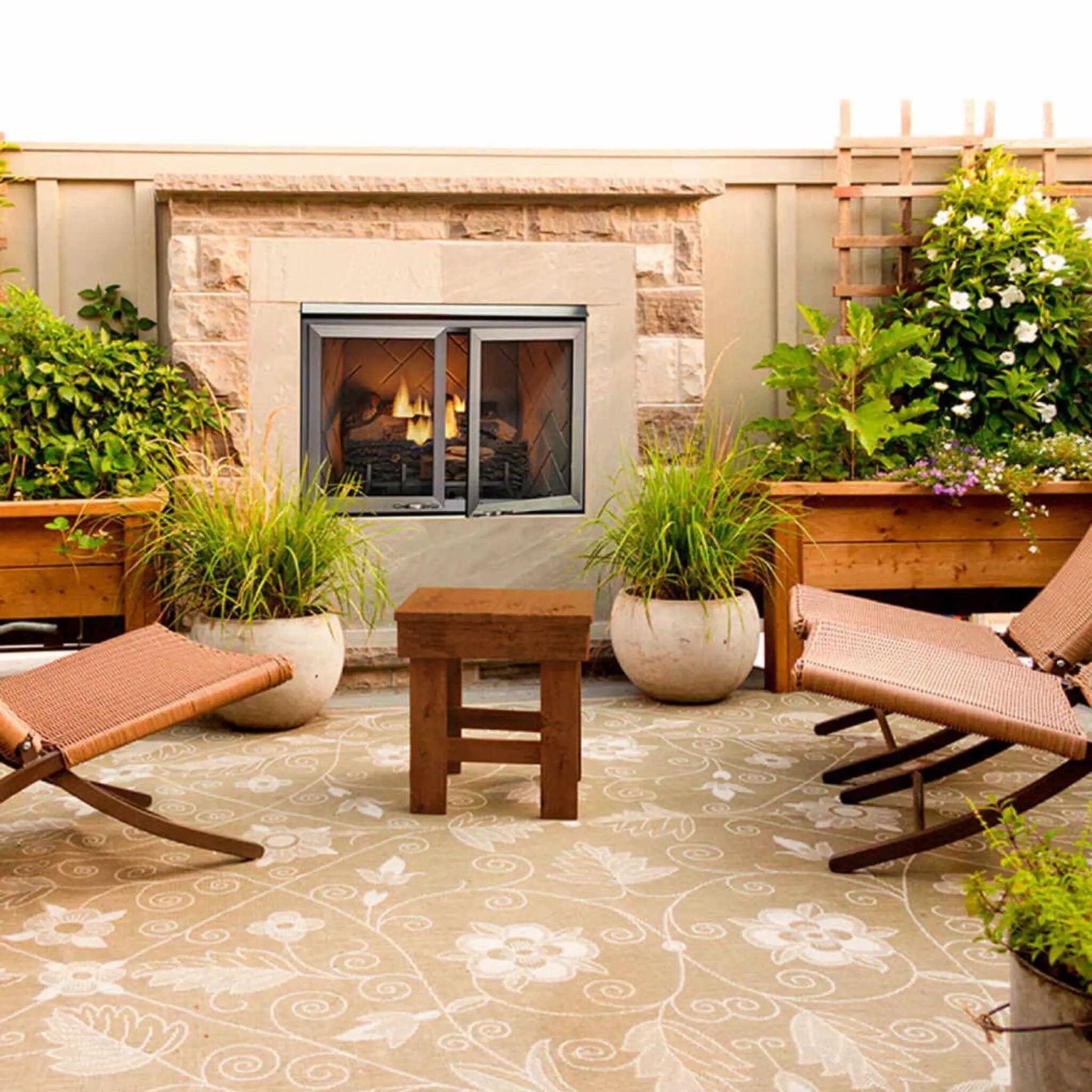 Majestic Vesper 42-Inch Traditional Concrete Refractory Outdoor Gas Fireplace [VOFB42-T] (SAK61435) by SAKSBY WHOLESALE