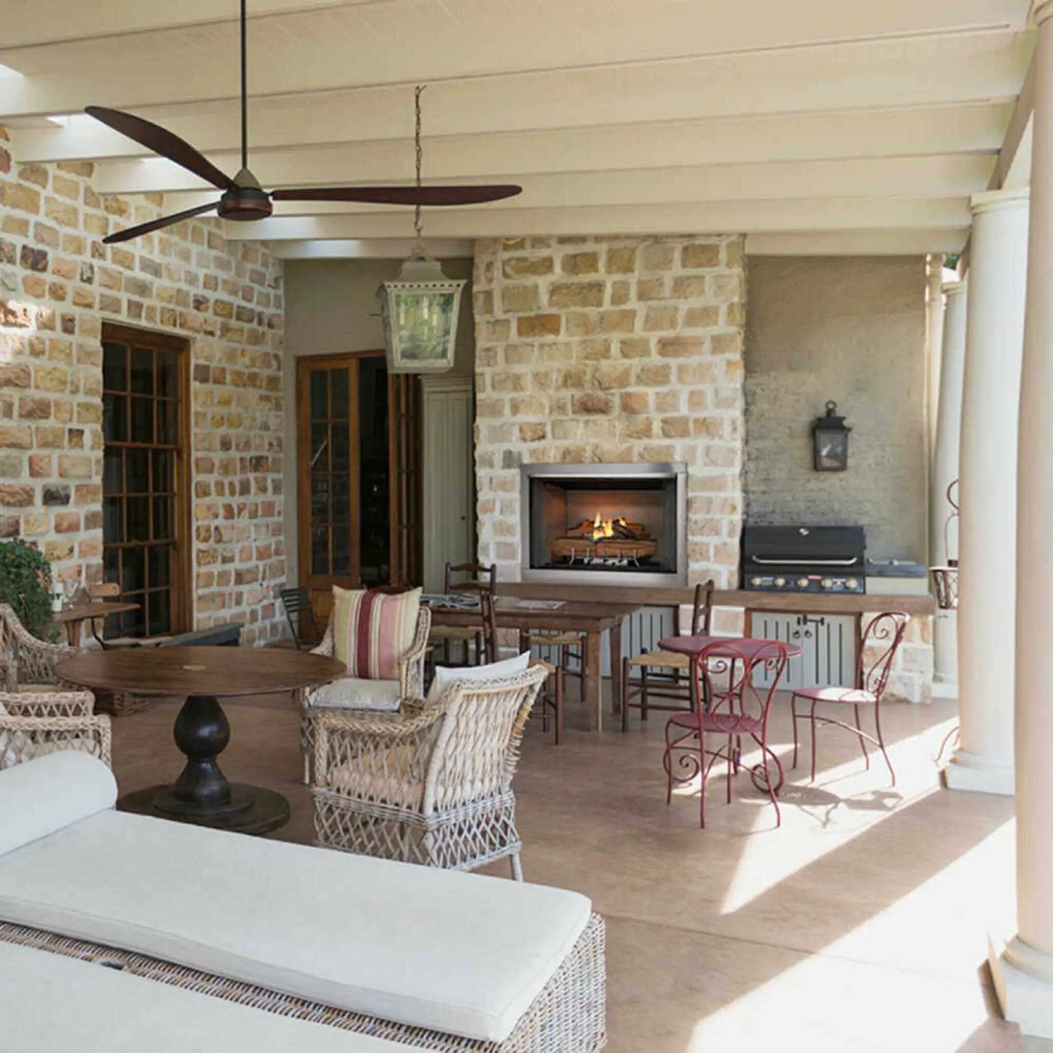 Majestic Vesper 42-Inch Traditional Concrete Refractory Outdoor Gas Fireplace [VOFB42-T] (SAK61435) by SAKSBY WHOLESALE