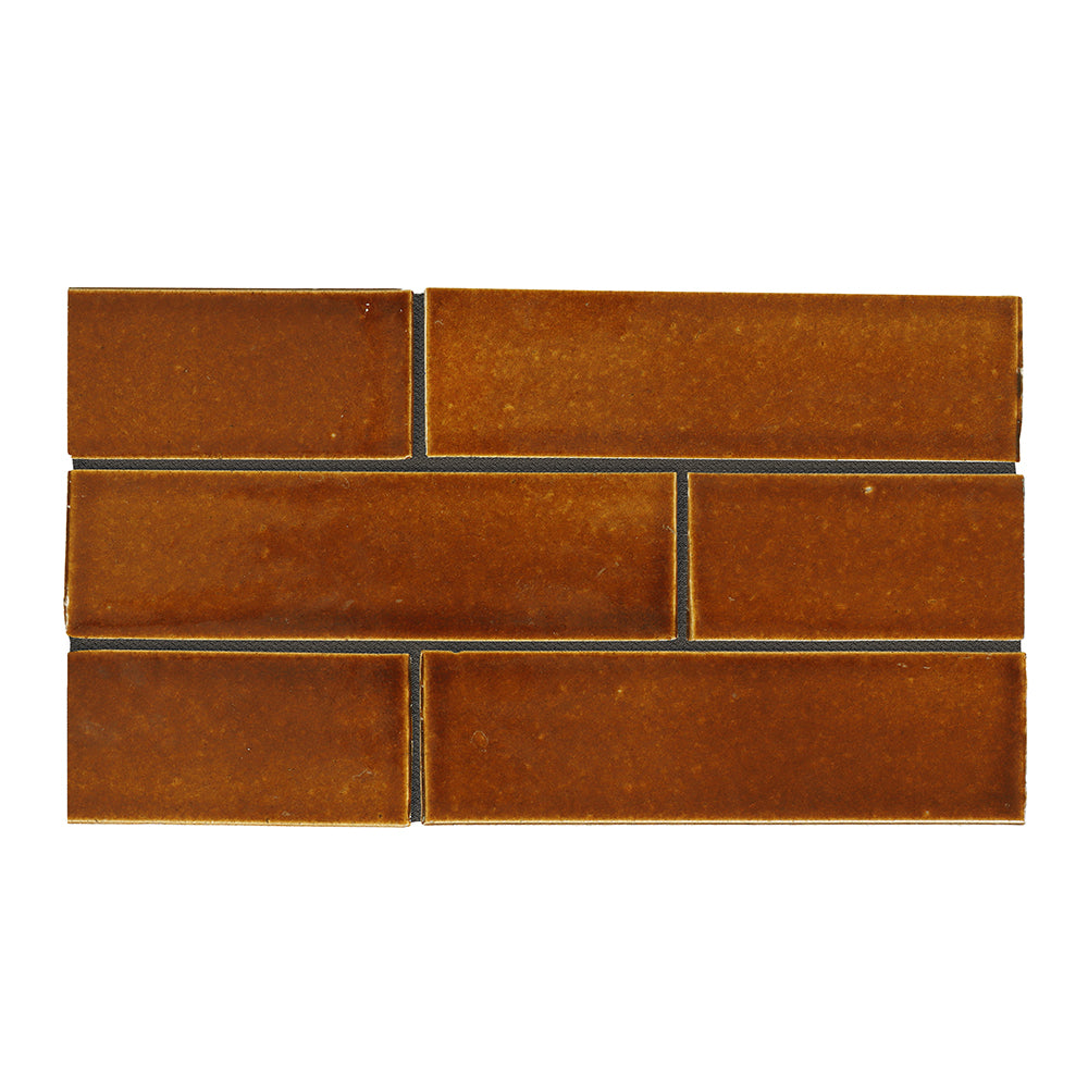 Malerie Nut Glossy Glazed Terracotta Tiles 2 1/8x7 1/2 Glazed Terracotta Glossy 4x8 Tiles