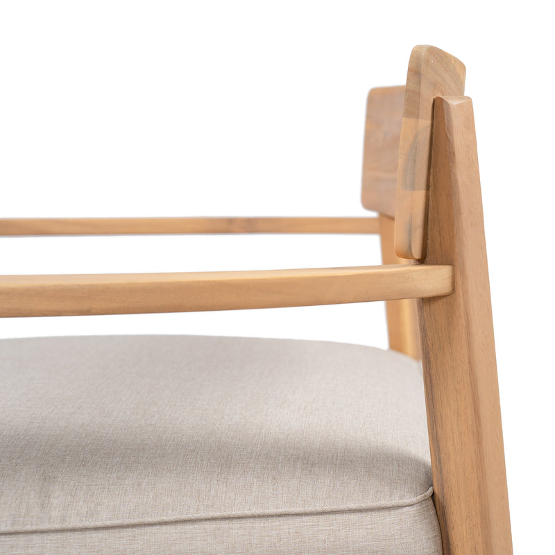 Mallorca Acacia Wood Club Chair with Seat Cushion - Outdoor, photo 15 of 25