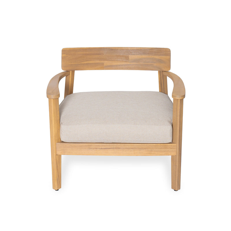 Mallorca Acacia Wood Club Chair with Seat Cushion - Outdoor, photo 3 of 25