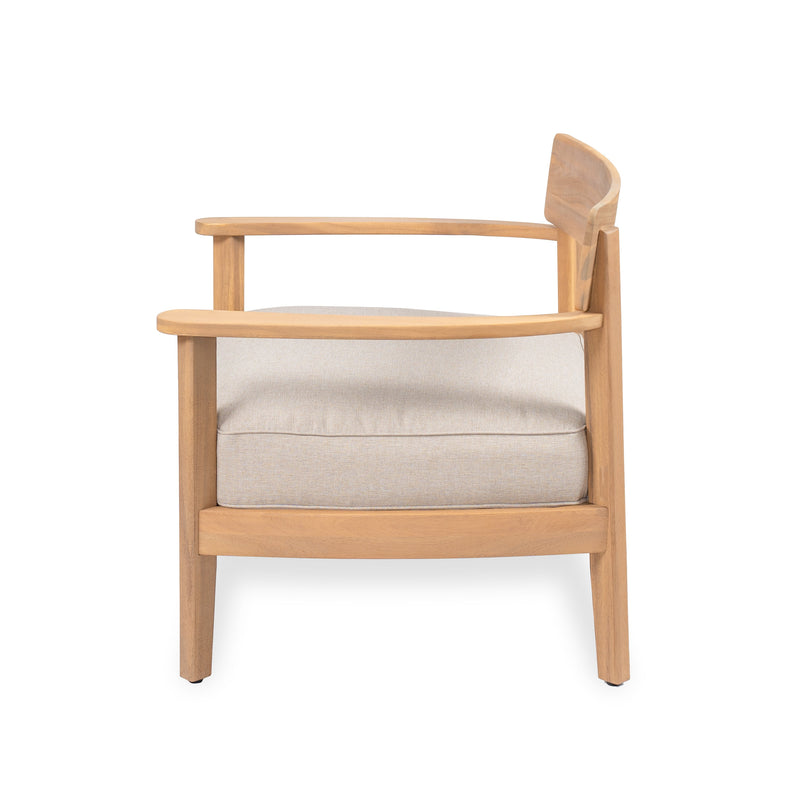 Mallorca Acacia Wood Club Chair with Seat Cushion - Outdoor, photo 4 of 25