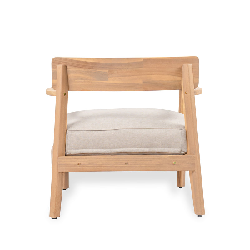 Mallorca Acacia Wood Club Chair with Seat Cushion - Outdoor, photo 5 of 25