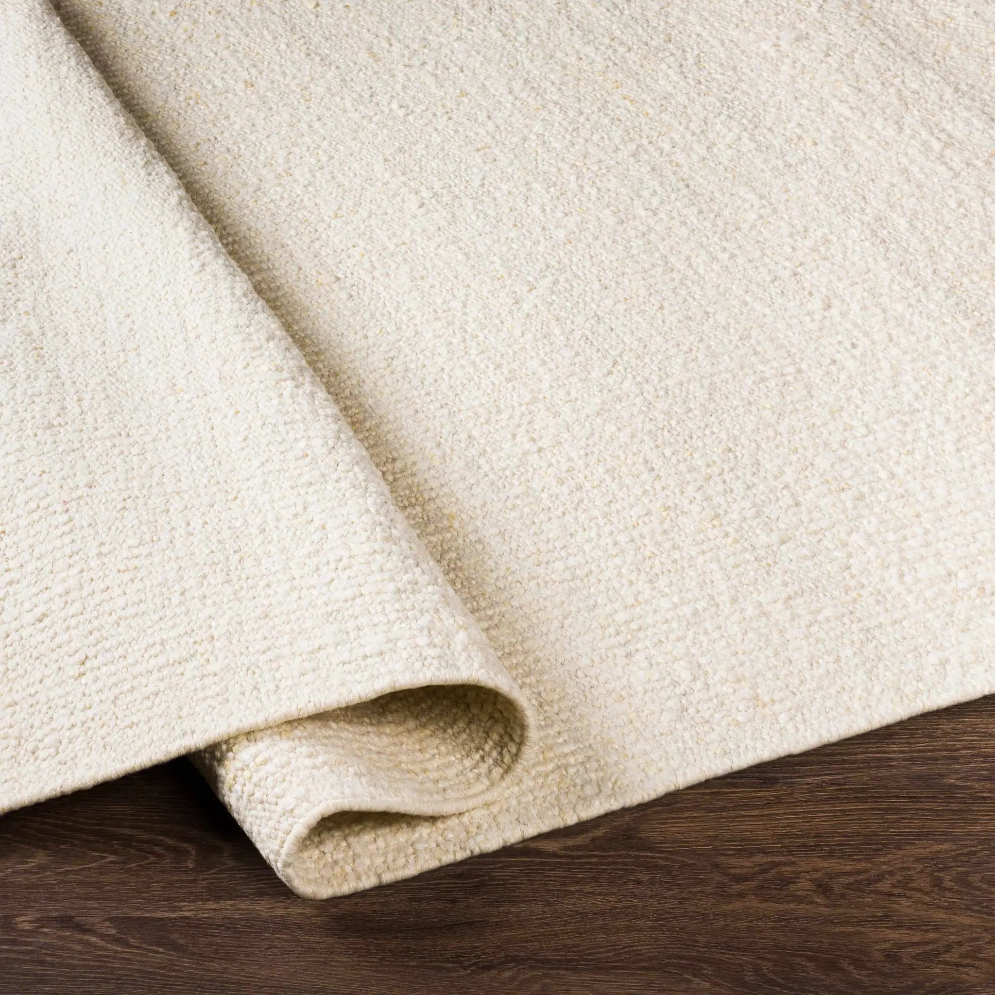 Yaniklar Cream Flat Woven Wool Rug by Boutique Rugs