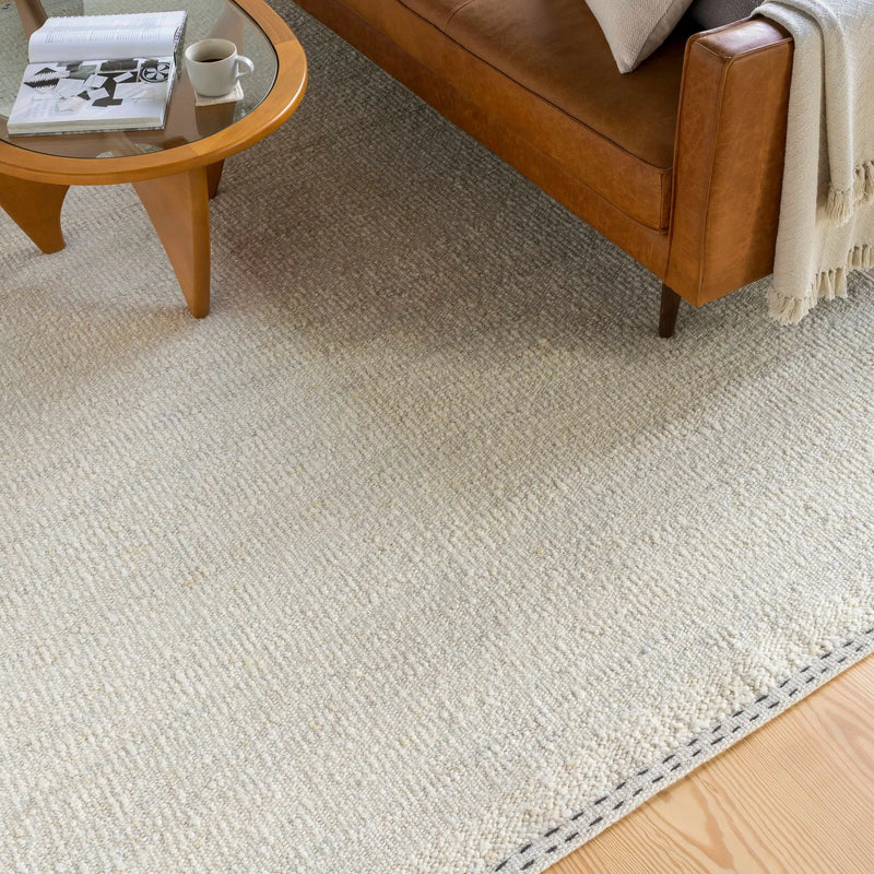 Yaniklar Cream Flat Woven Wool Rug by Boutique Rugs