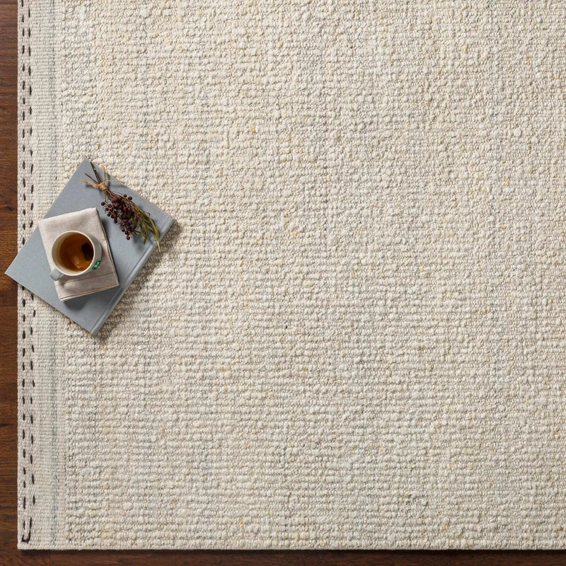 Yaniklar Cream Flat Woven Wool Rug by Boutique Rugs