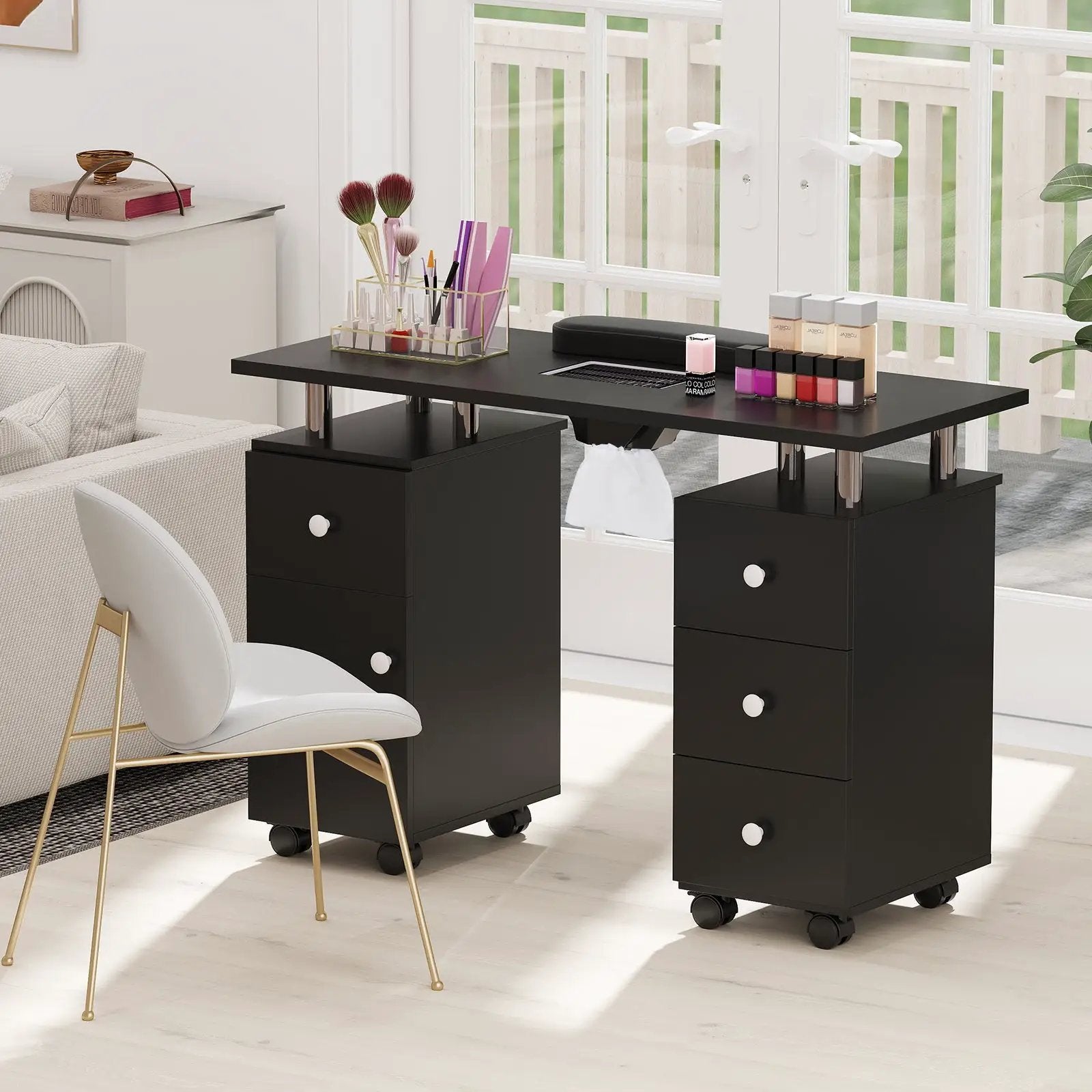 Manicure Table Nail Desk with Electric Dust Collector and 3 Dust Bags by DirectDeals