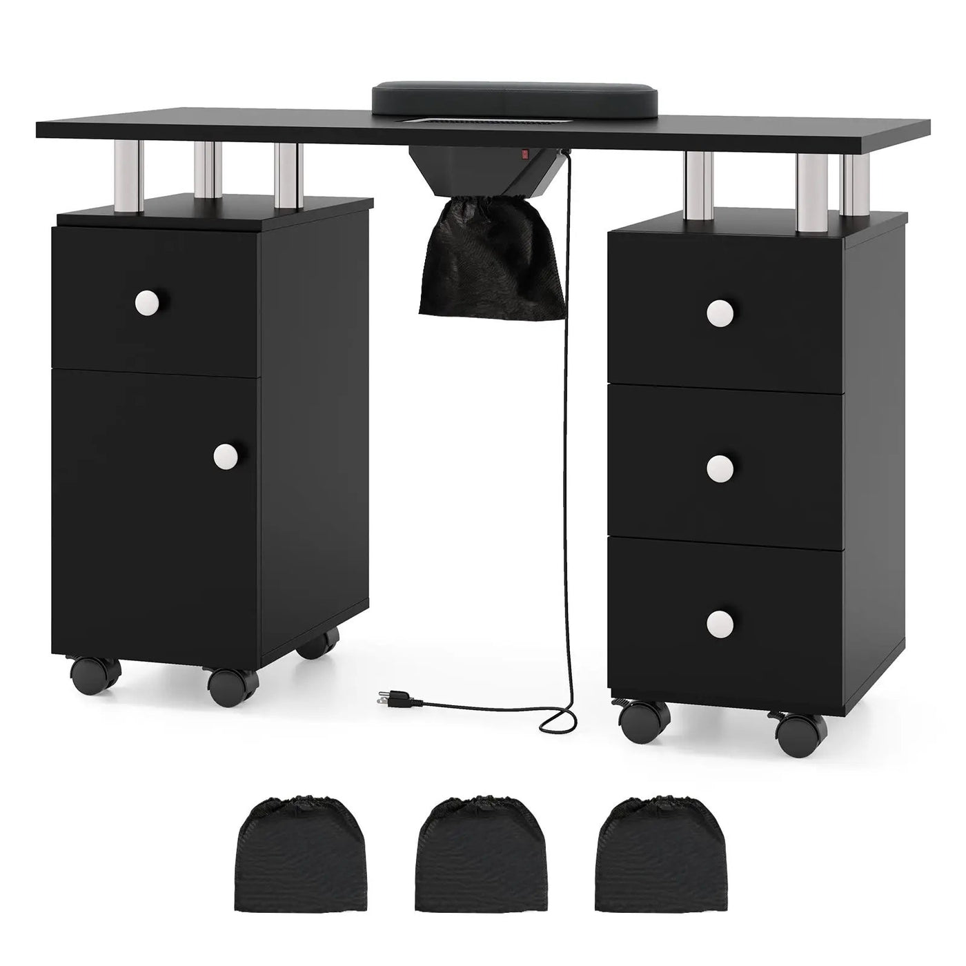 Manicure Table Nail Desk with Electric Dust Collector and 3 Dust Bags by DirectDeals