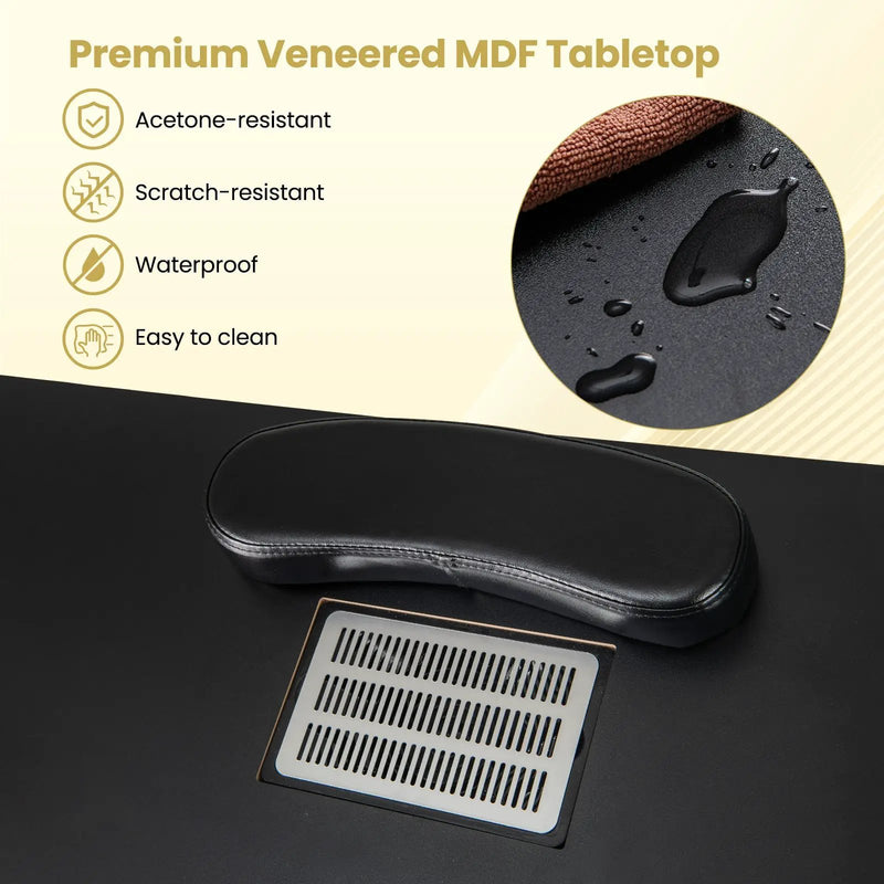 Manicure Table Nail Desk with Electric Dust Collector and 3 Dust Bags by DirectDeals