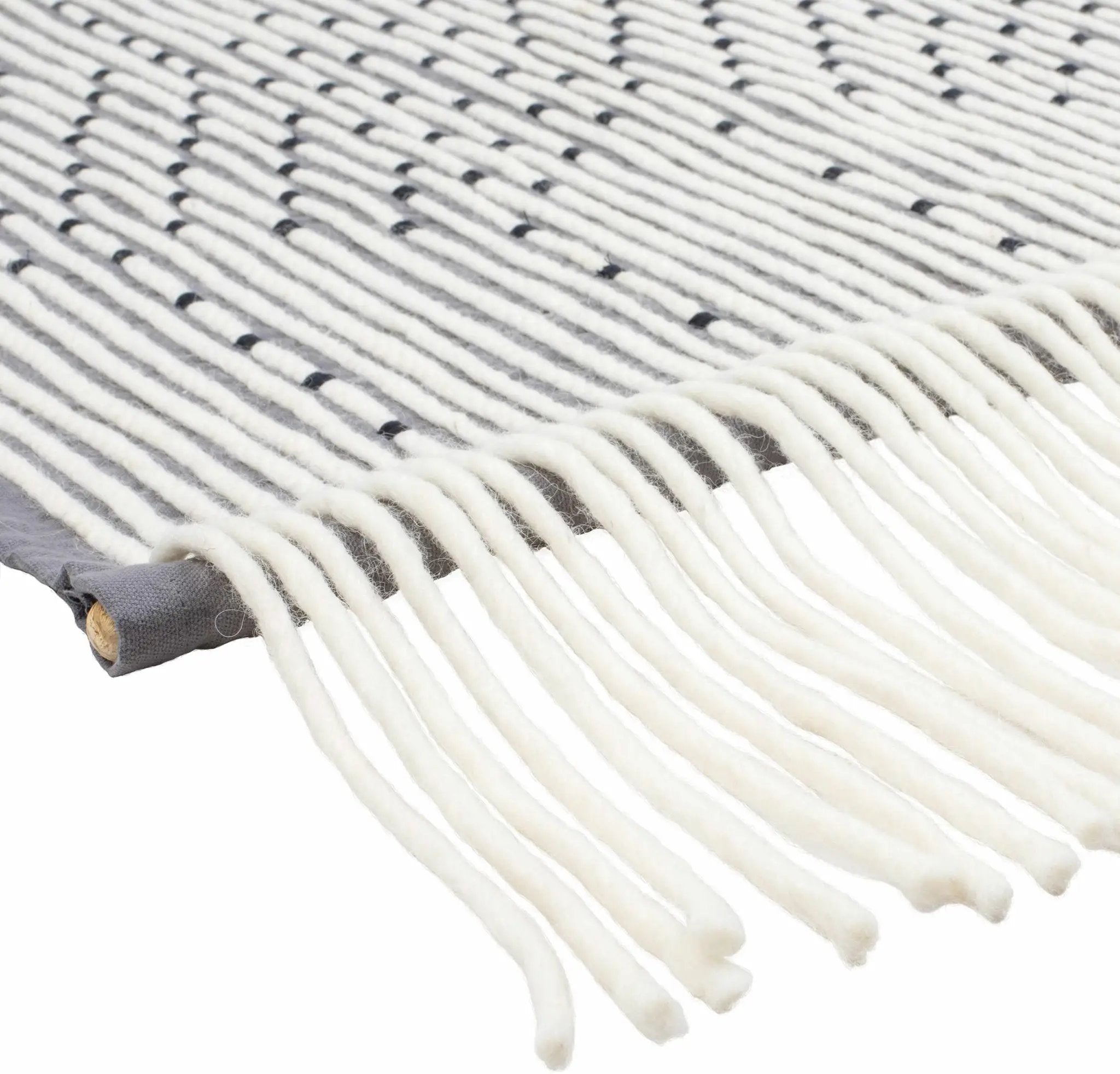 Mansura Gray and White Patterned Wall Hanging by Boutique Rugs