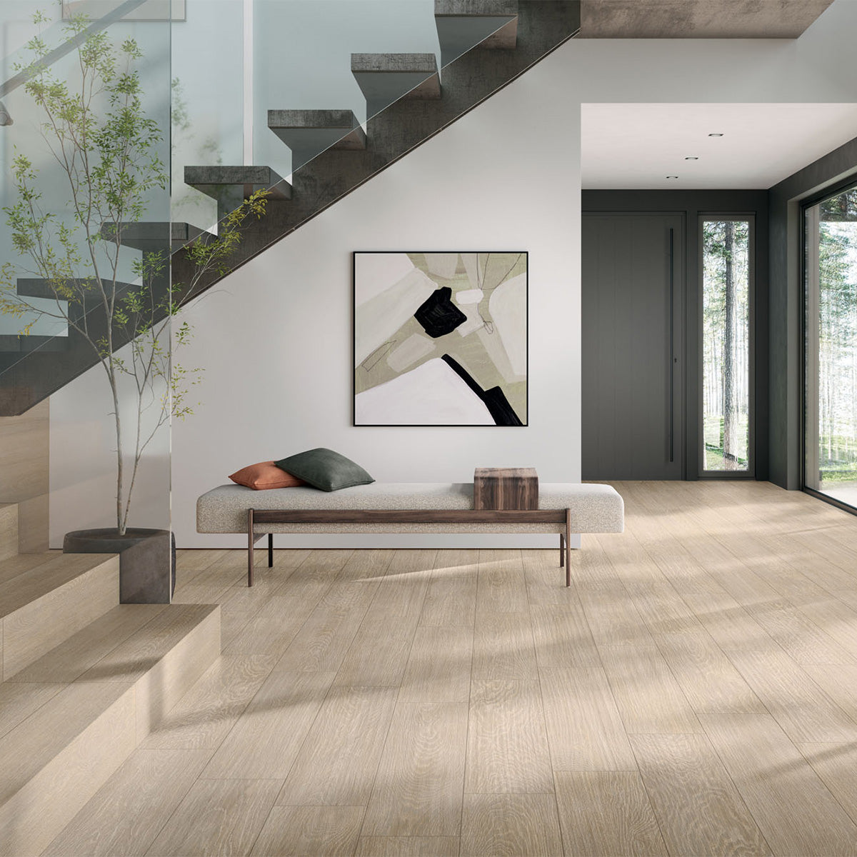 Areia Rectified Field Wood Look Porcelain Tiles 8x40 Porcelain Rectified 8x48 Tiles — 2