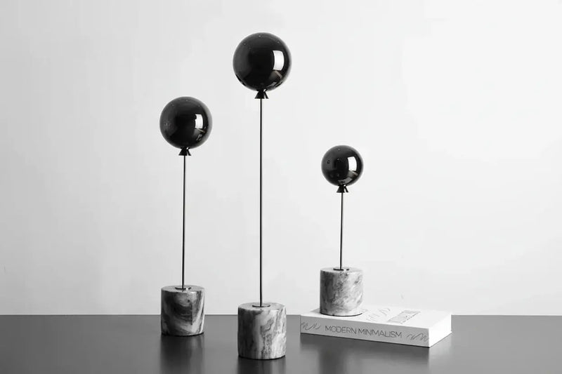 Balloon Sculpture Statue with Marble Base for Modern Home Decor by House Of Avana