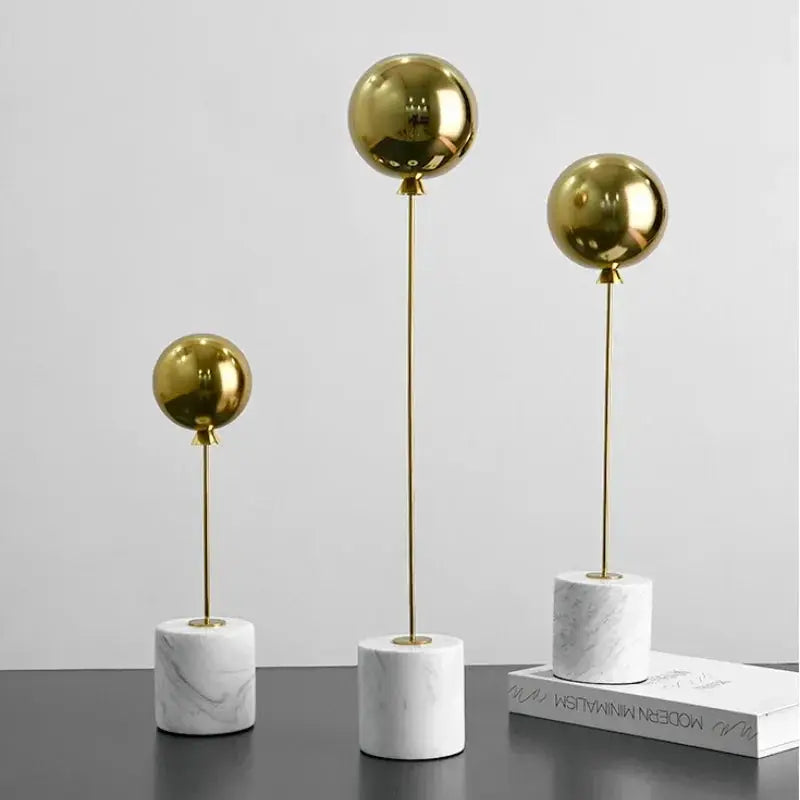 Balloon Sculpture Statue with Marble Base for Modern Home Decor by House Of Avana